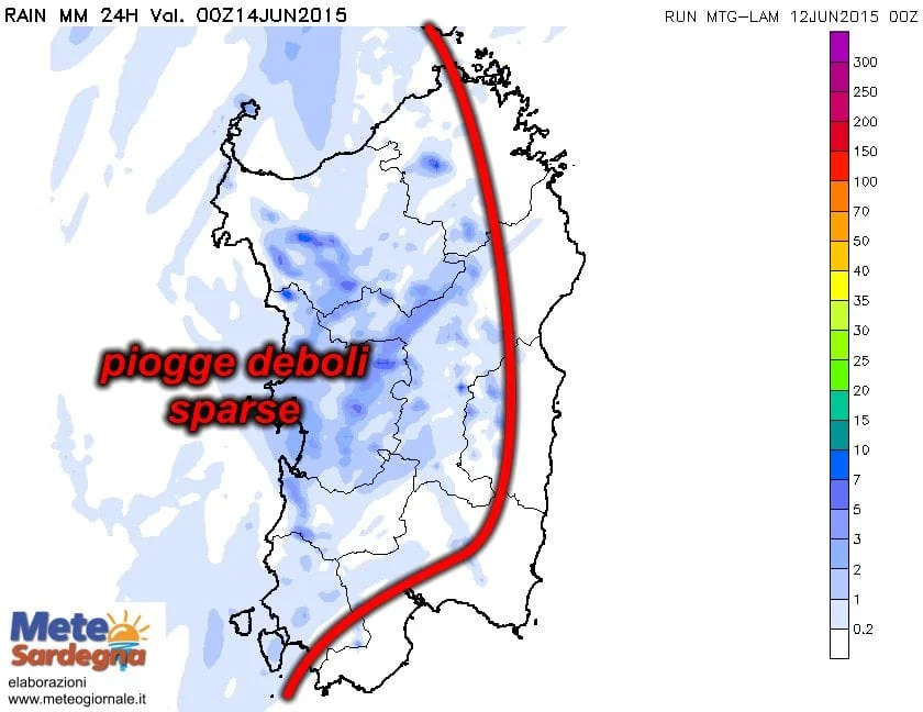 Transito frontale sabato pomeriggio: attese piogge sparse pcp24h 481 - Transito frontale sabato pomeriggio: attese piogge sparse