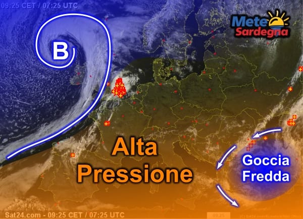 Fonte immagine EumetSat 2015, rielaborazione grafica a cura della Redazione del Meteo Sardegna.
