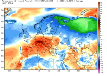 Anomalie termiche4 350x250 - Luglio 2015 è stato estremamente caldo: ecco i dati