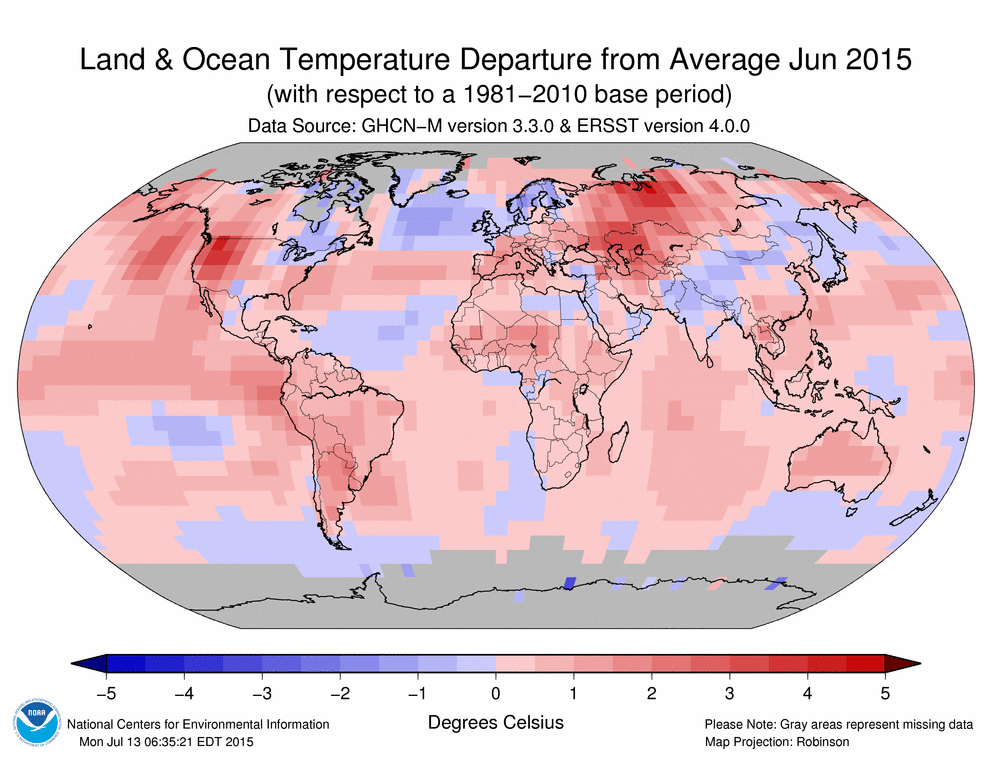 Dati giugno - Giugno 2015 è stato il giugno più caldo di sempre!