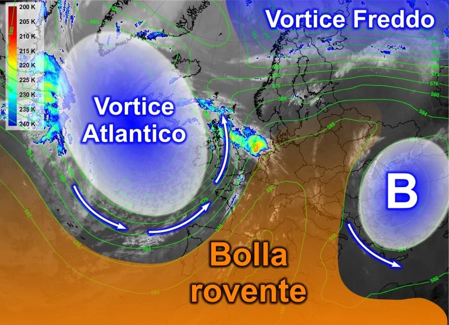 Bolla rovente inamovibile, nonostante il pressing atlantico MeteoSat2 - Bolla rovente inamovibile, nonostante il pressing atlantico