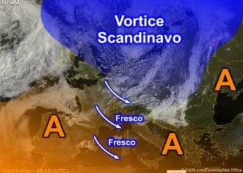 MeteoSat5 350x250 - Dal caldo intenso al gran fresco in appena 24 ore!