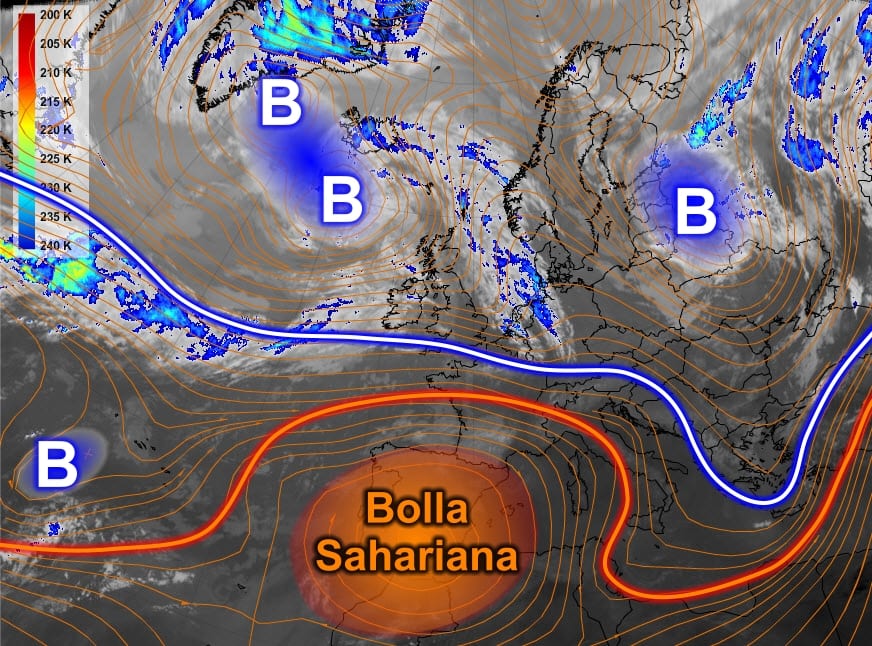 Meteosat2 1 - La "bolla rovente sahariana" è di nuovo vicina alla Sardegna