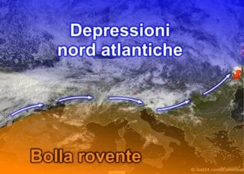 Meteosat8 350x250 - Perturbazioni atlantiche più minacciose, ma da noi è "cappa africana"