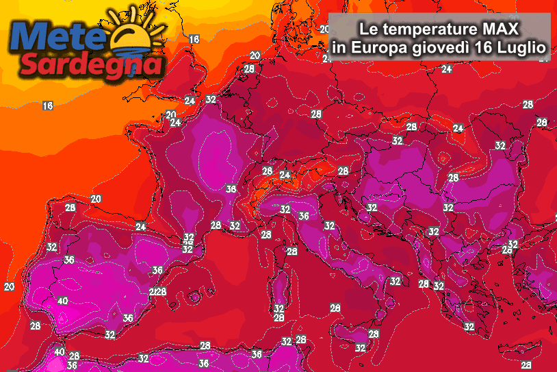 Temperature Europa - Europa rovente la prossima settimana: guardate che caldo!