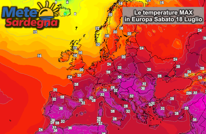 Temperature Europa1 - Atteso un fine settimana di caldo infernale in Europa