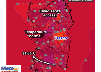 Temperature massime15 350x250 - Sabato il caldo picchierà duro: 40°C fino ad Oristano!