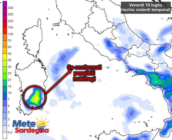 Venerdì 10 Luglio potrebbero abbattersi violentissimi temporali.