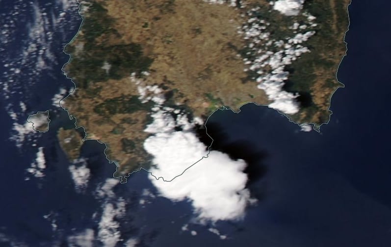 Untitled 1110 - Il temporale di Pula visto dallo spazio: 26mm in 40min!