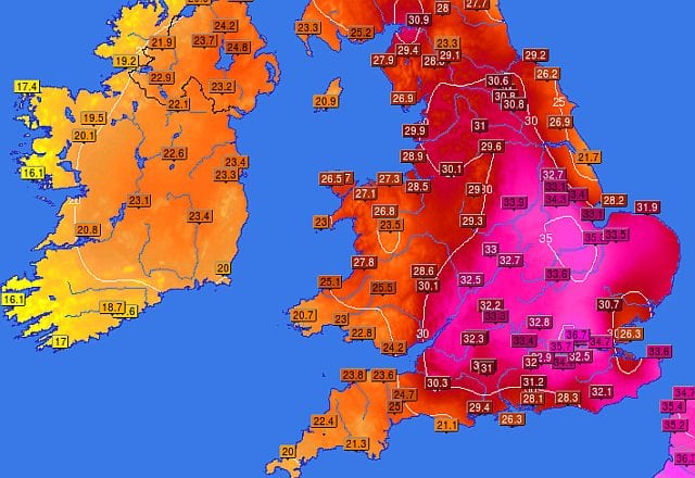 caldo francia - Forno europeo: caldo record a Londra, quasi 40°C a Parigi