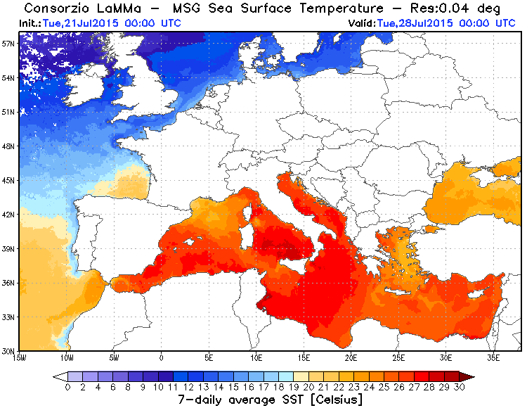 sst mediterraneo - Ecco perché il Mediterraneo potrebbe scatenare violente tempeste