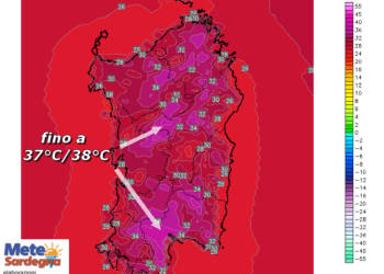 t2m 365 350x250 - Domenica caldo torrido nel Cagliaritano: possibili 38°C!