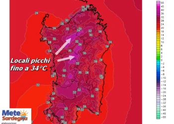 t2m 368 350x250 - Gran caldo alle porte di Cagliari
