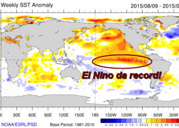 sst.anom  350x250 - El Nino da record: quali conseguenze per il Mediterraneo?