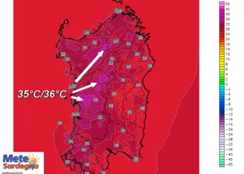 t2m 369 350x250 - Nuovo super temporale ad ovest della Sardegna