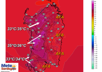 t2m 604 350x250 - A Cagliari temperature sui 30°C ma...