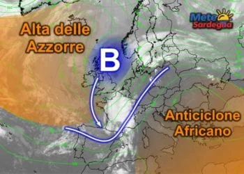 Meteosat 350x250 - Curiosa ed isolata bassa pressione sul Canale di Sardegna