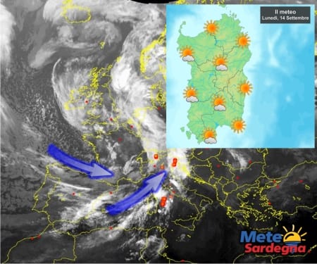 Meteosat Sardegna - Risveglio con nubi, ma prevarrà il meteo anticiclonico