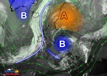 Meteosat sard 350x250 - Vortice islandese incombe sull'Europa occidentale
