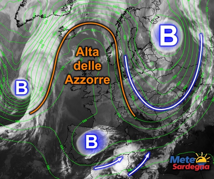 Fonte immagine EumetSat 2015, rielaborazione grafica a cura della Redazione del Meteo Sardegna.