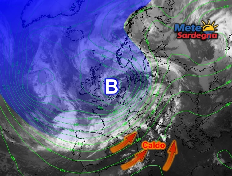 Fonte immagine EumetSat 2015, rielaborazione grafica a cura della Redazione del Meteo Sardegna.