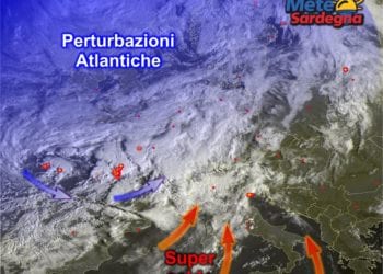 Meteosat7 350x250 - Ponente bollente a Cagliari e ad est: superati i 36°C