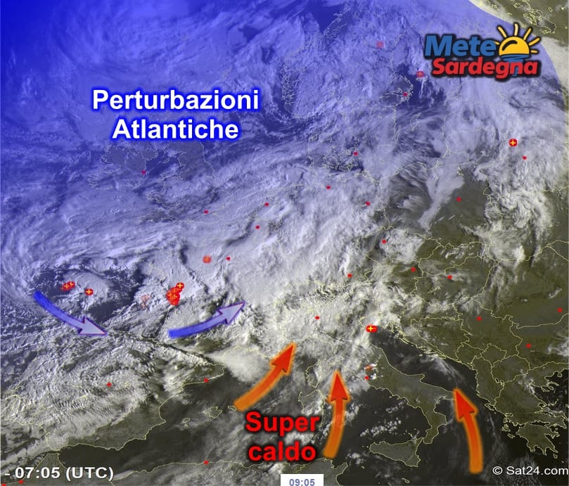 Meteosat7 - Super caldo, ci siamo. Ma per ora con poco sole