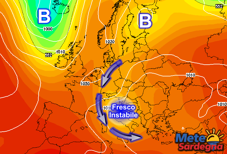 Model4 - Confermato il brusco cambiamento meteo del fine settimana