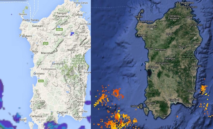 Radar4 - Molti temporali marittimi su Canale di Sardegna