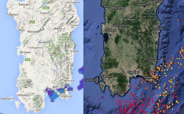 Temporali2 - Inaspettati temporali notturni sul Canale di Sardegna