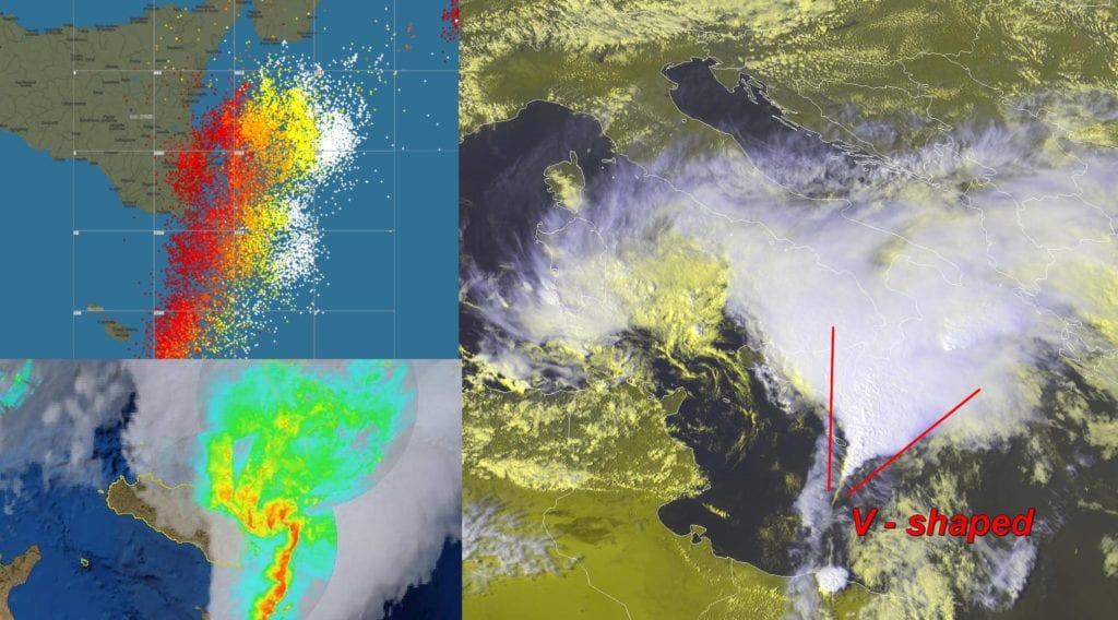Untitled 112 1024x568 - L'impressionante temporale a "V" responsabile delle alluvioni in Sicilia
