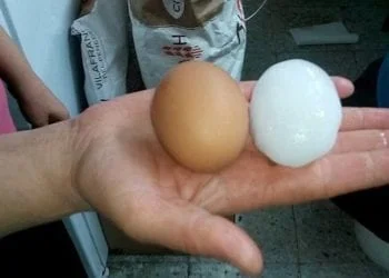 grandine 350x250 - Grandine enorme e piscina che ribolle. USA? No, Spagna