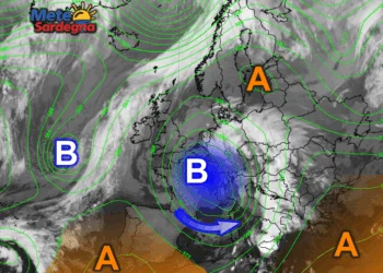 Meteosat 350x250 - Curiosa ed isolata bassa pressione sul Canale di Sardegna
