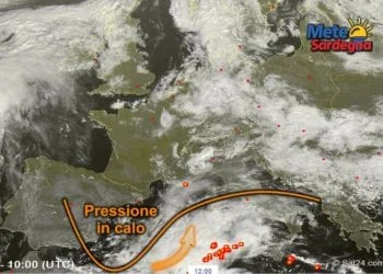 Meteosat3 350x250 - Cambiamento meteo: ecco la perturbazione che avanza