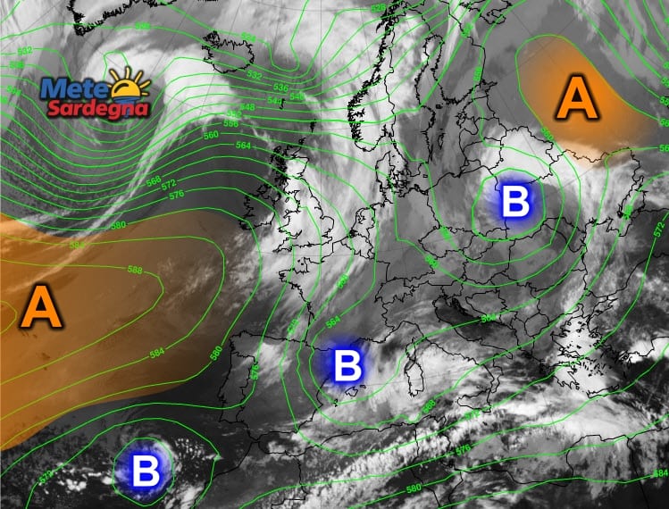 Meteosat8 - Vortice perturbato transiterà sulla nostra Isola