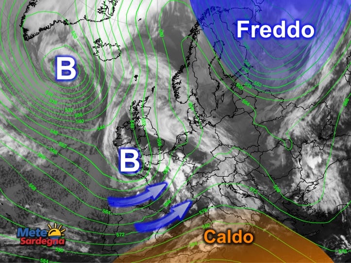 Fonte immagine EumetSat 2015, rielaborazione grafica a cura della Redazione del Meteo Sardegna.