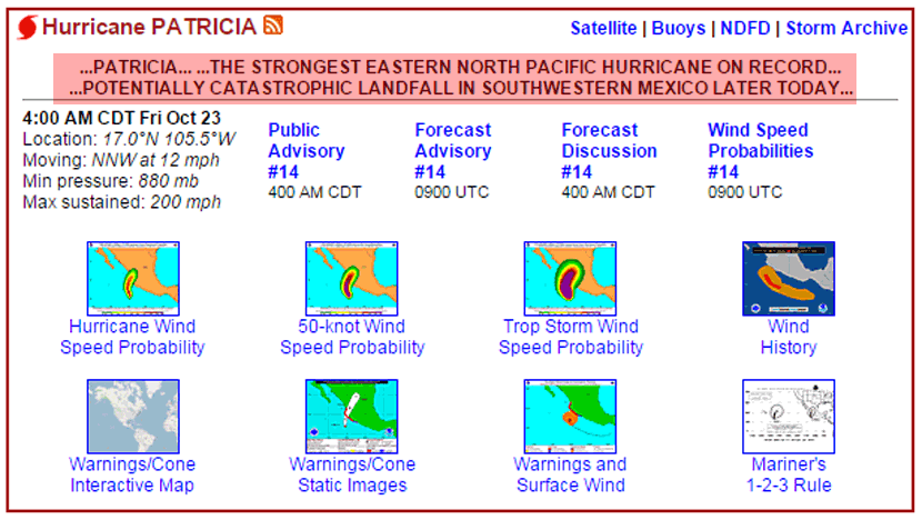 patricia hurricane - Uragano Patricia, è record! Ecco perché