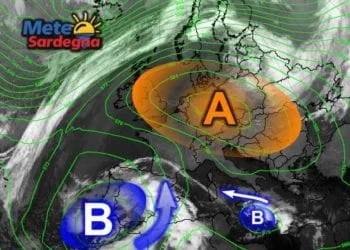 Meteosat 350x250 - Grosso Vortice Ciclonico si estende sin sulla Sardegna