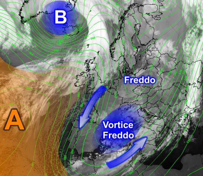 Fonte immagine EumetSat 2015, rielaborazione grafica a cura della Redazione del Meteo Sardegna.