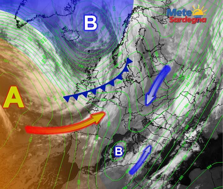 Fonte immagine EumetSat 2015, rielaborazione grafica a cura della Redazione del Meteo Sardegna.