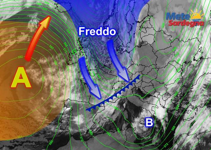Fonte immagine EumetSat 2015, rielaborazione grafica a cura della Redazione del Meteo Sardegna.