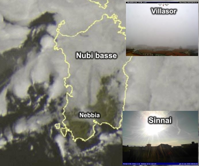 Meteosat5 - Mezza Sardegna sotto una coperta di nubi. Ma c'è anche un po' di sole
