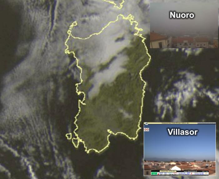 Meteosat9 - Sardegna divisa tra sole e nubi basse