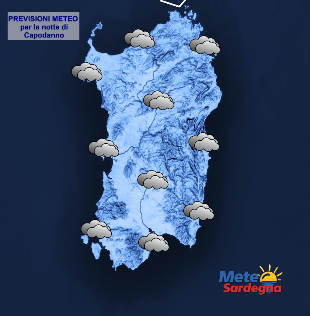La previsione meteo per la notte di Capodanno.