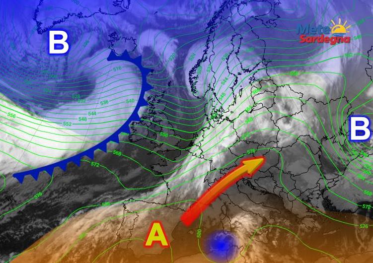 Meteosat - L'Anticiclone non è forte come a novembre