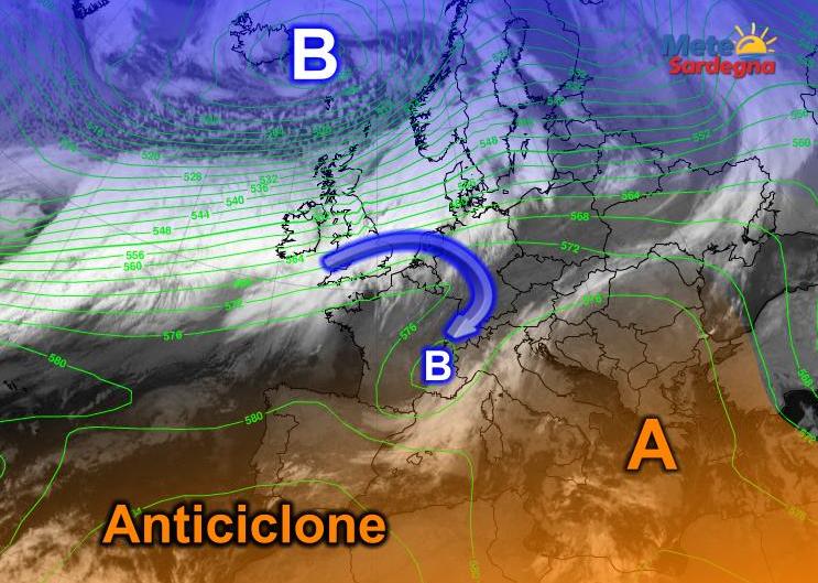 Fonte immagine EumetSat 2015, rielaborazione grafica a cura della Redazione del Meteo Sardegna.