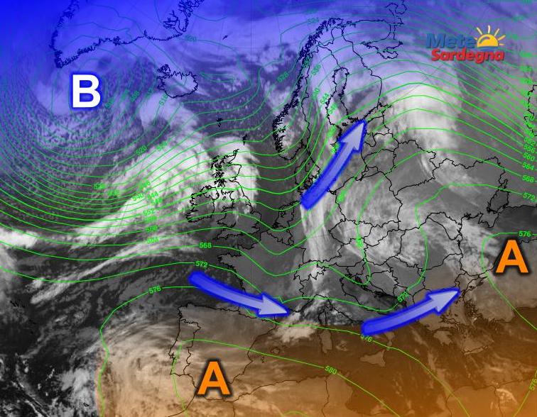 Meteosat5 - Debole perturbazione arriva rapida da ovest