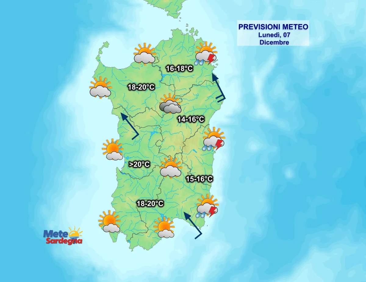 Oggi5 - Possibili isolati temporali a est, oltre 20°C a ovest