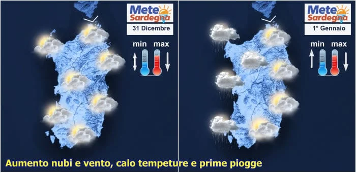 capodanno sardegna1 - Attorno a Capodanno calo temperatura e pioggia. Neve sui monti