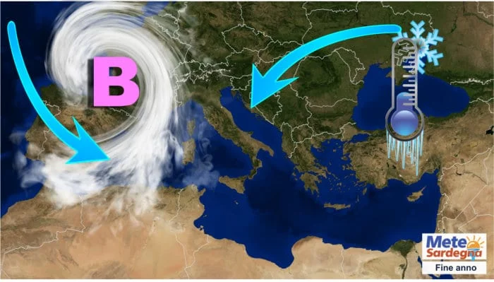 mappa europa meteo sardegna - Attorno a Capodanno calo temperatura e pioggia. Neve sui monti
